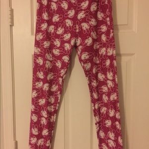 Pink white tc lularoe Disney Mickey Mouse leggings